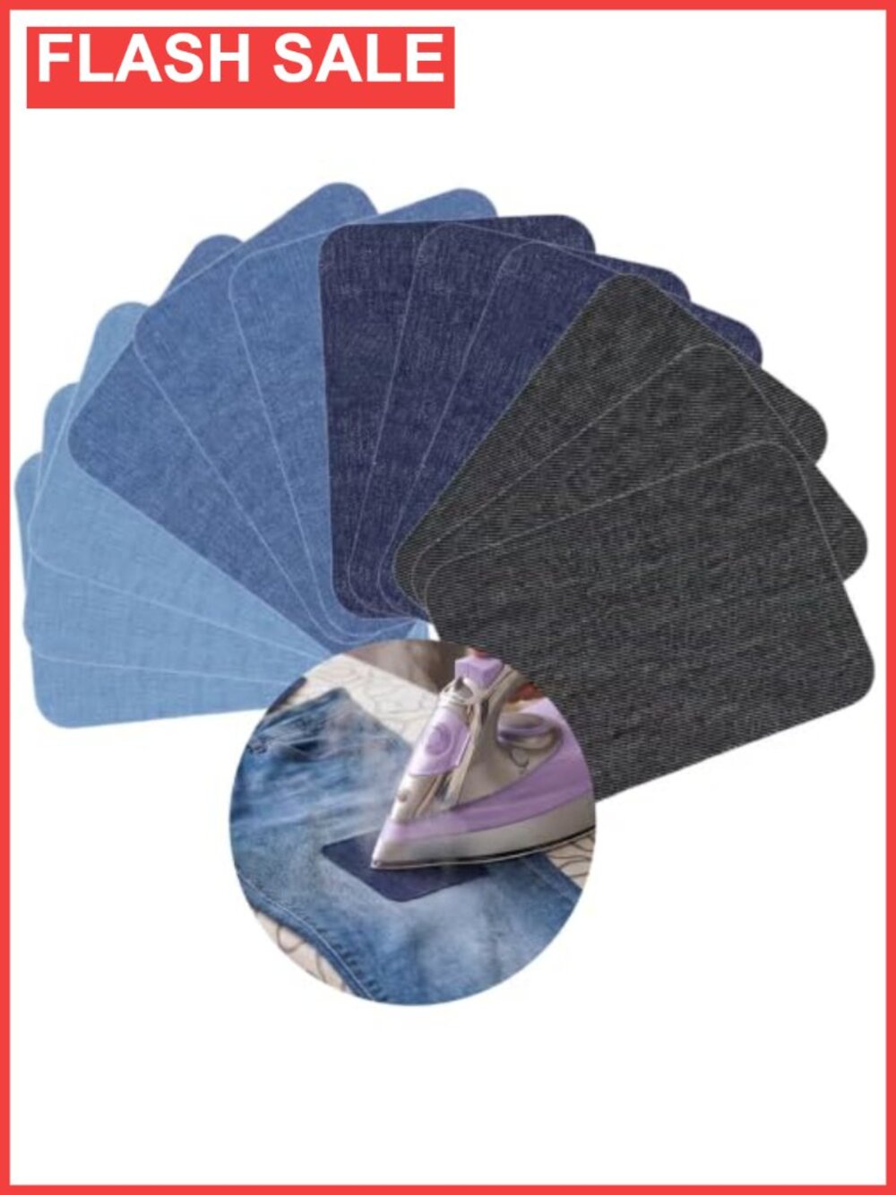 12 Pack Iron On Patches for Jeans Washable Denim Repair Patches